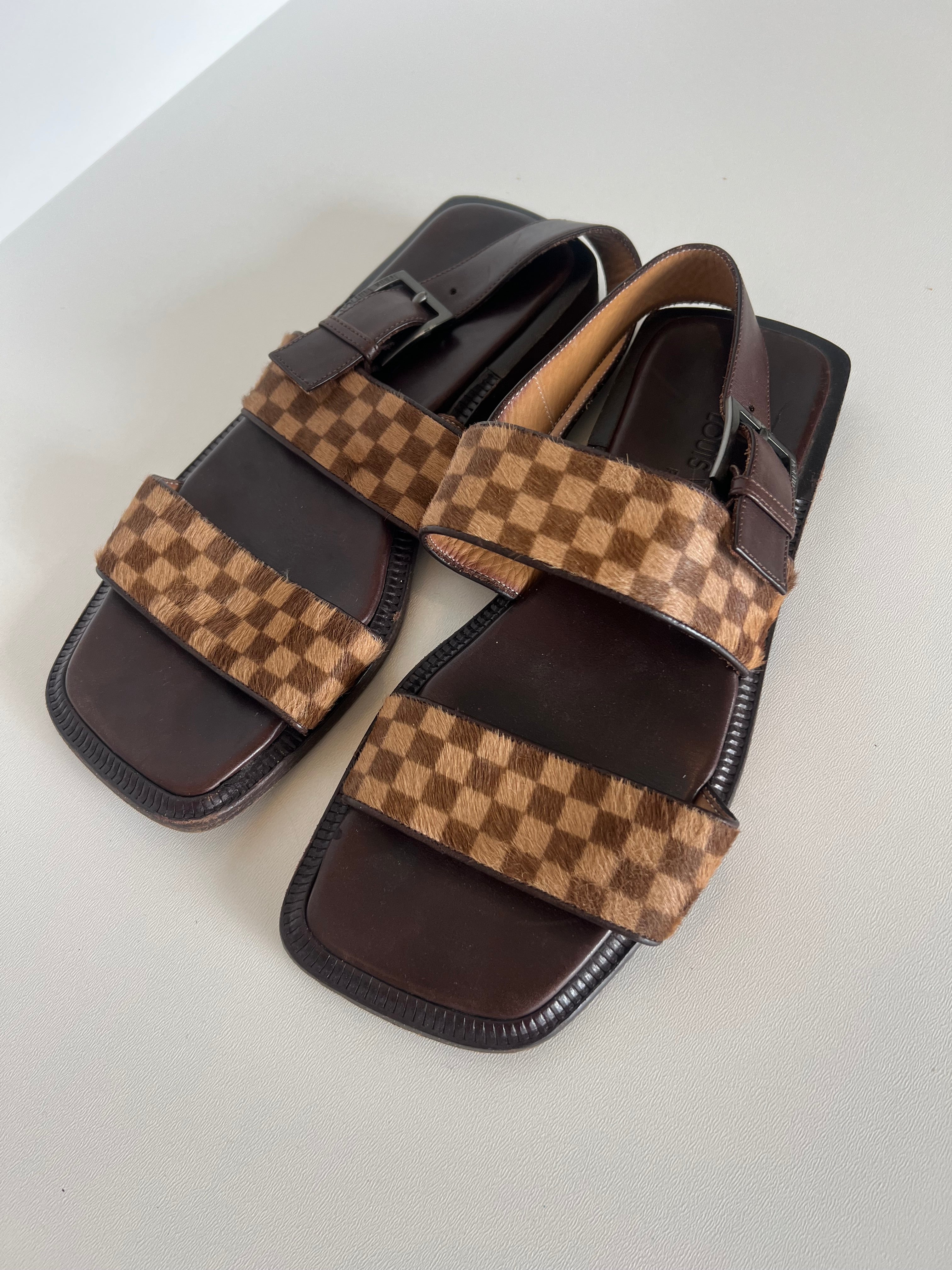 Louis Vuitton Damier Pony Hair Sandals – Zeldzaam Collector’s Item – EU 38–39