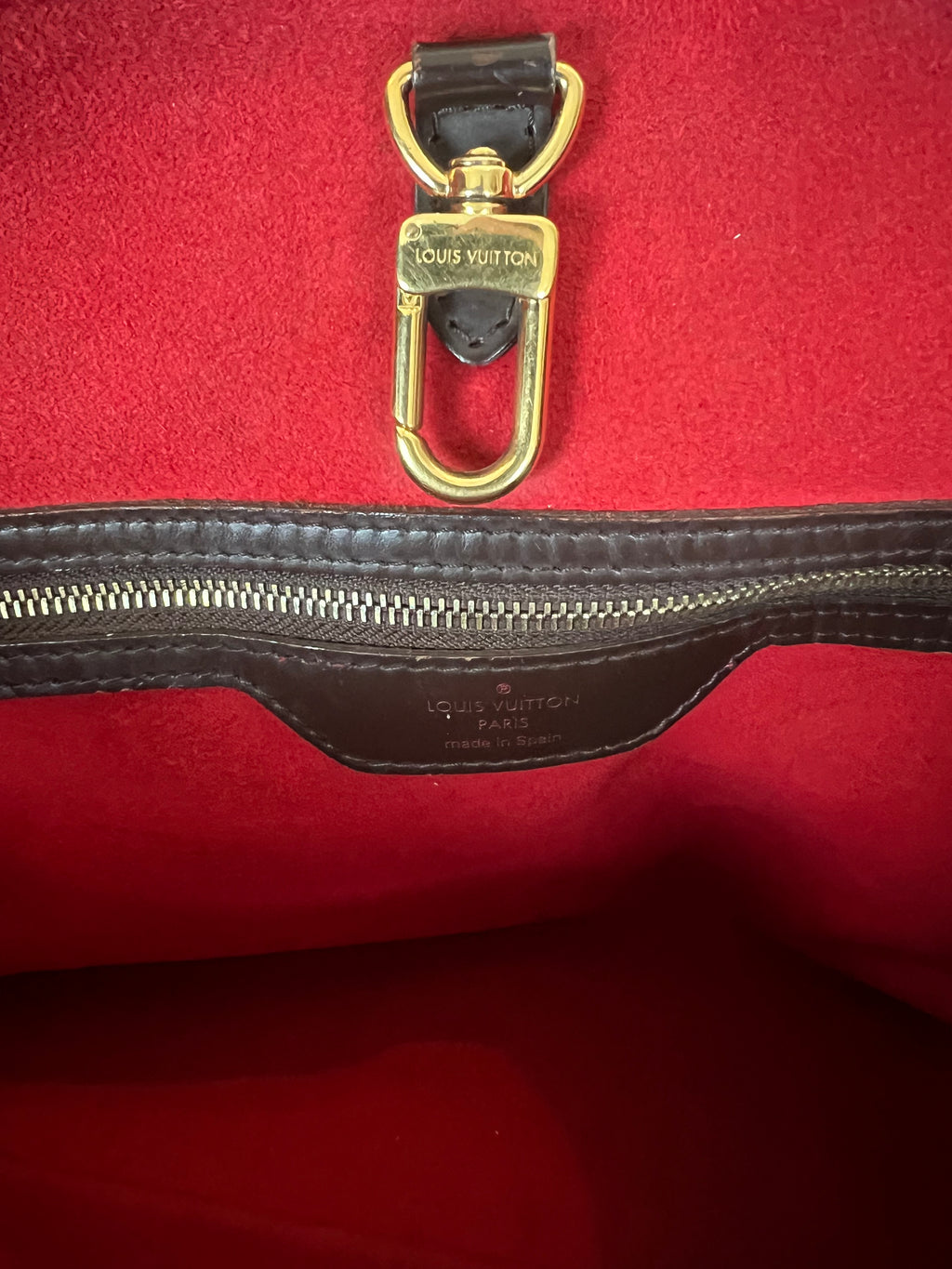 Sac shopping à bandoulière Louis Vuitton Hampstead MM en toile Damier Ebene