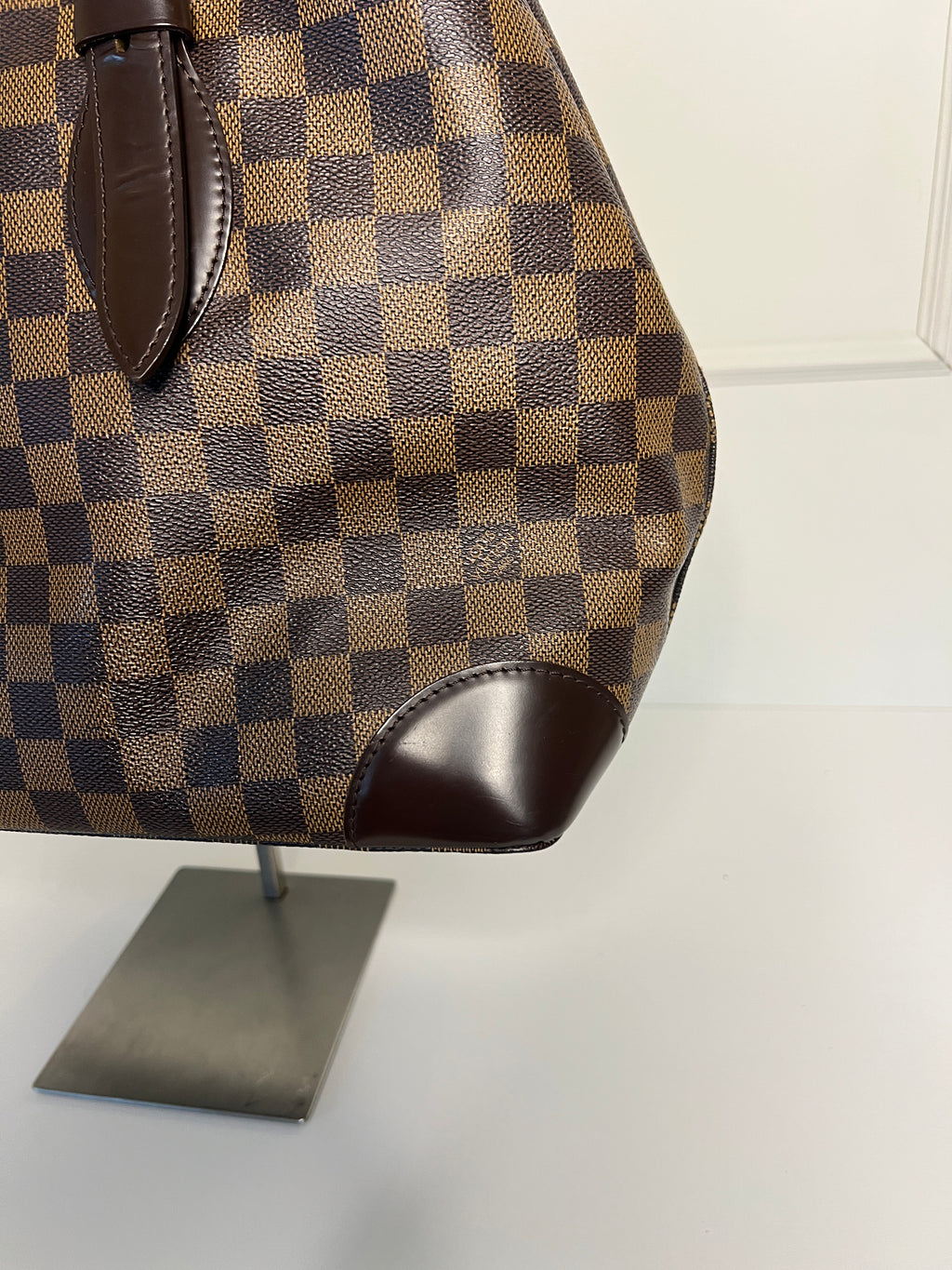 Sac shopping à bandoulière Louis Vuitton Hampstead MM en toile Damier Ebene