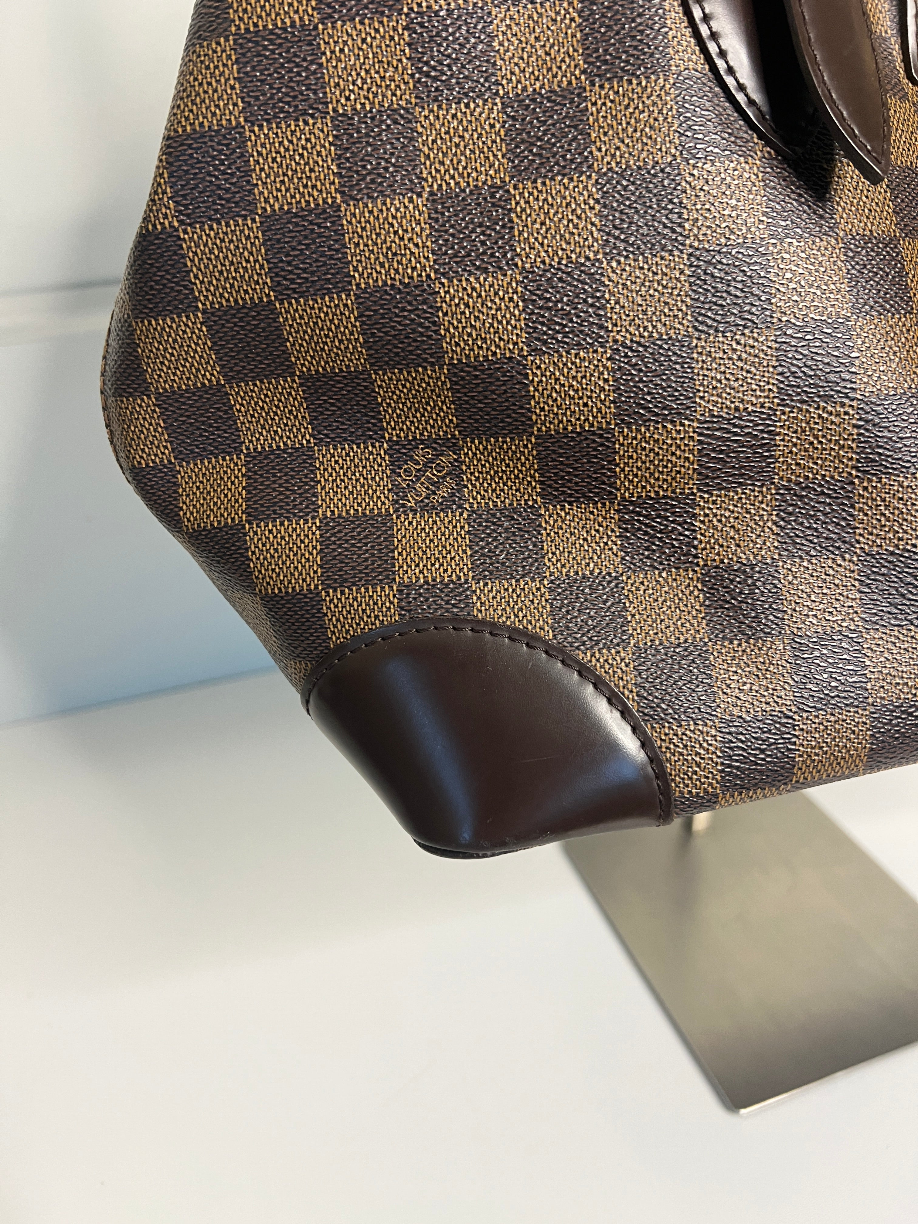 Sac shopping à bandoulière Louis Vuitton Hampstead MM en toile Damier Ebene