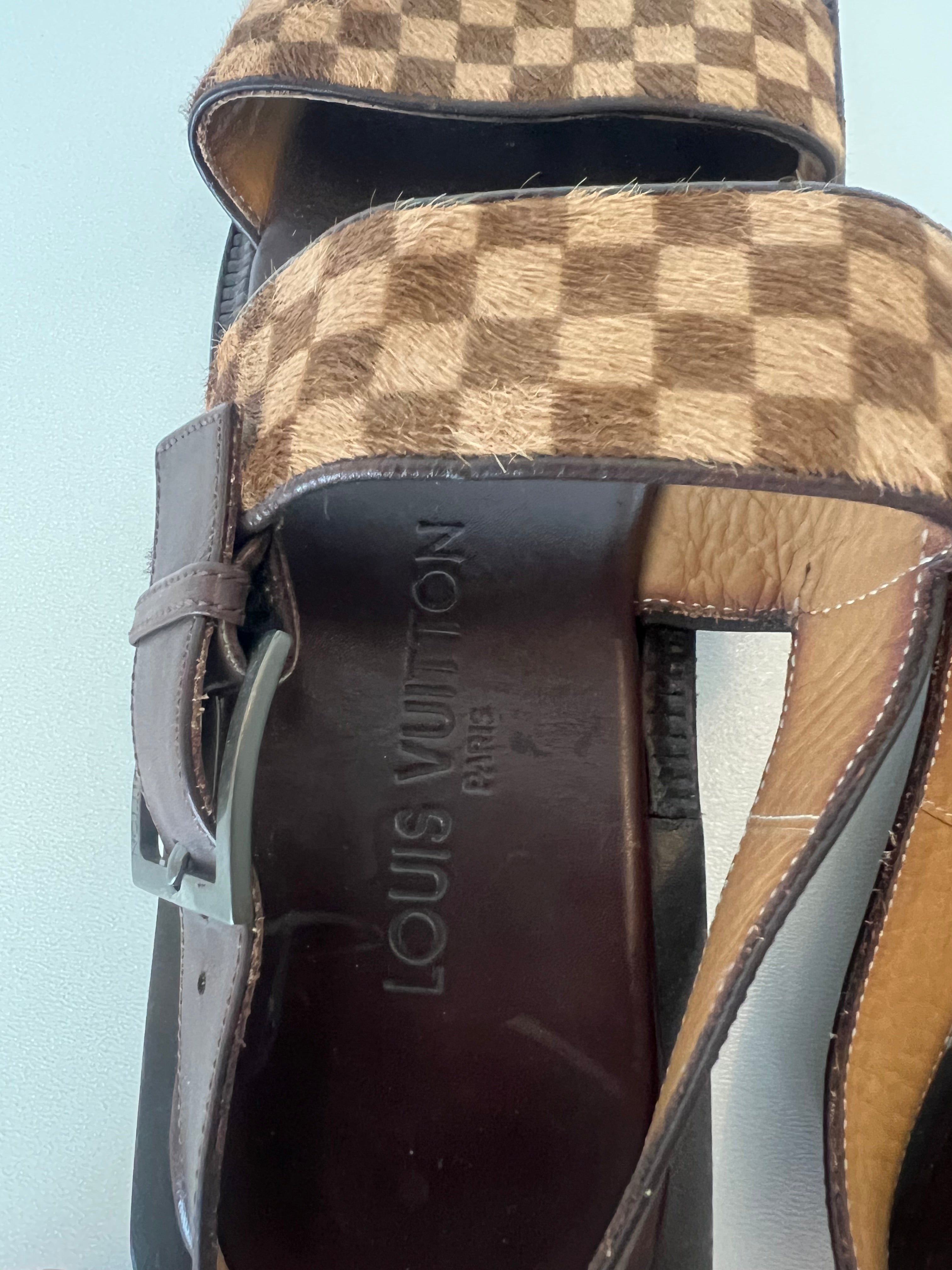 Louis Vuitton Damier Pony Hair Sandals – Zeldzaam Collector’s Item – EU 38–39