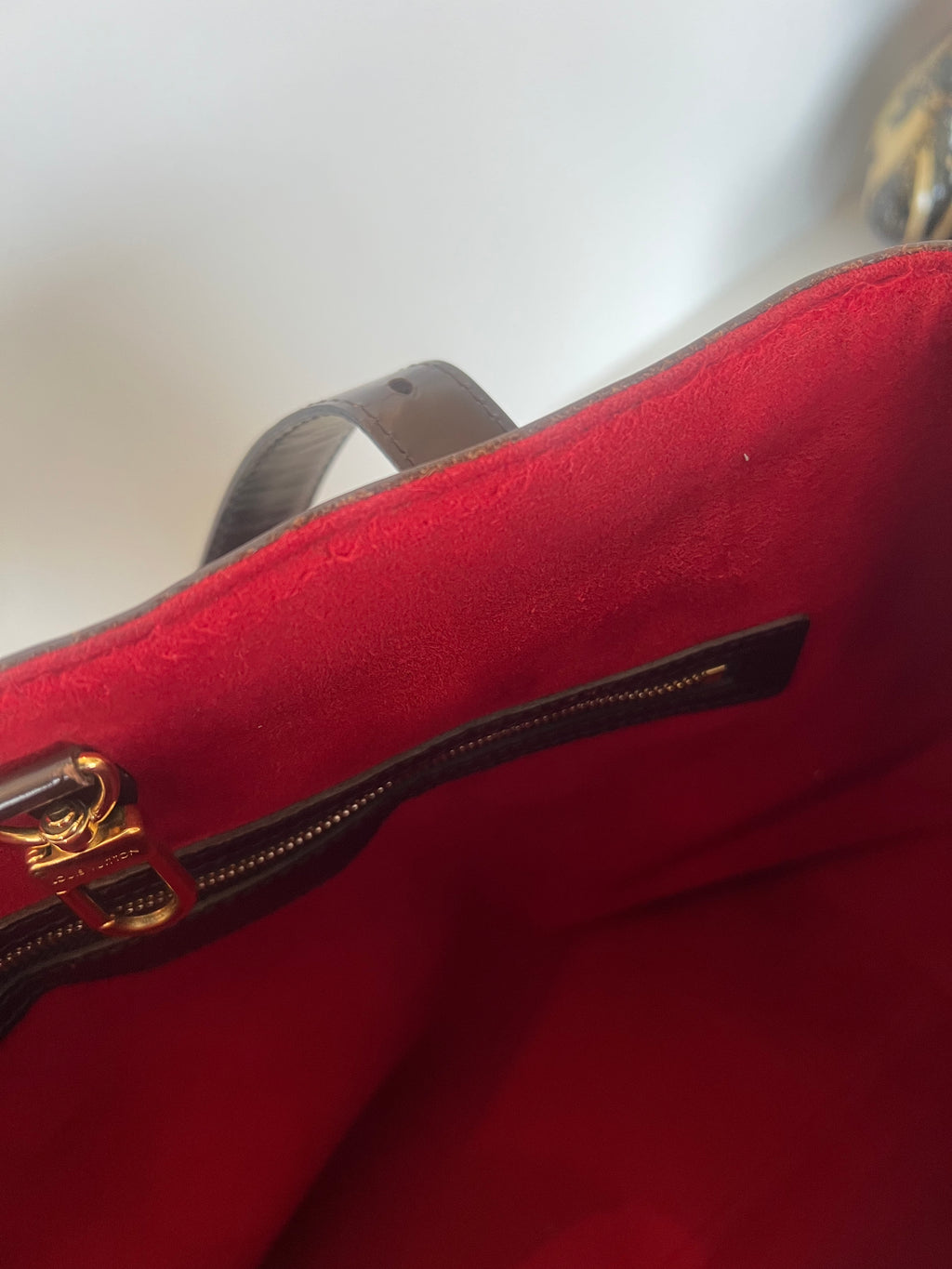 Sac shopping à bandoulière Louis Vuitton Hampstead MM en toile Damier Ebene
