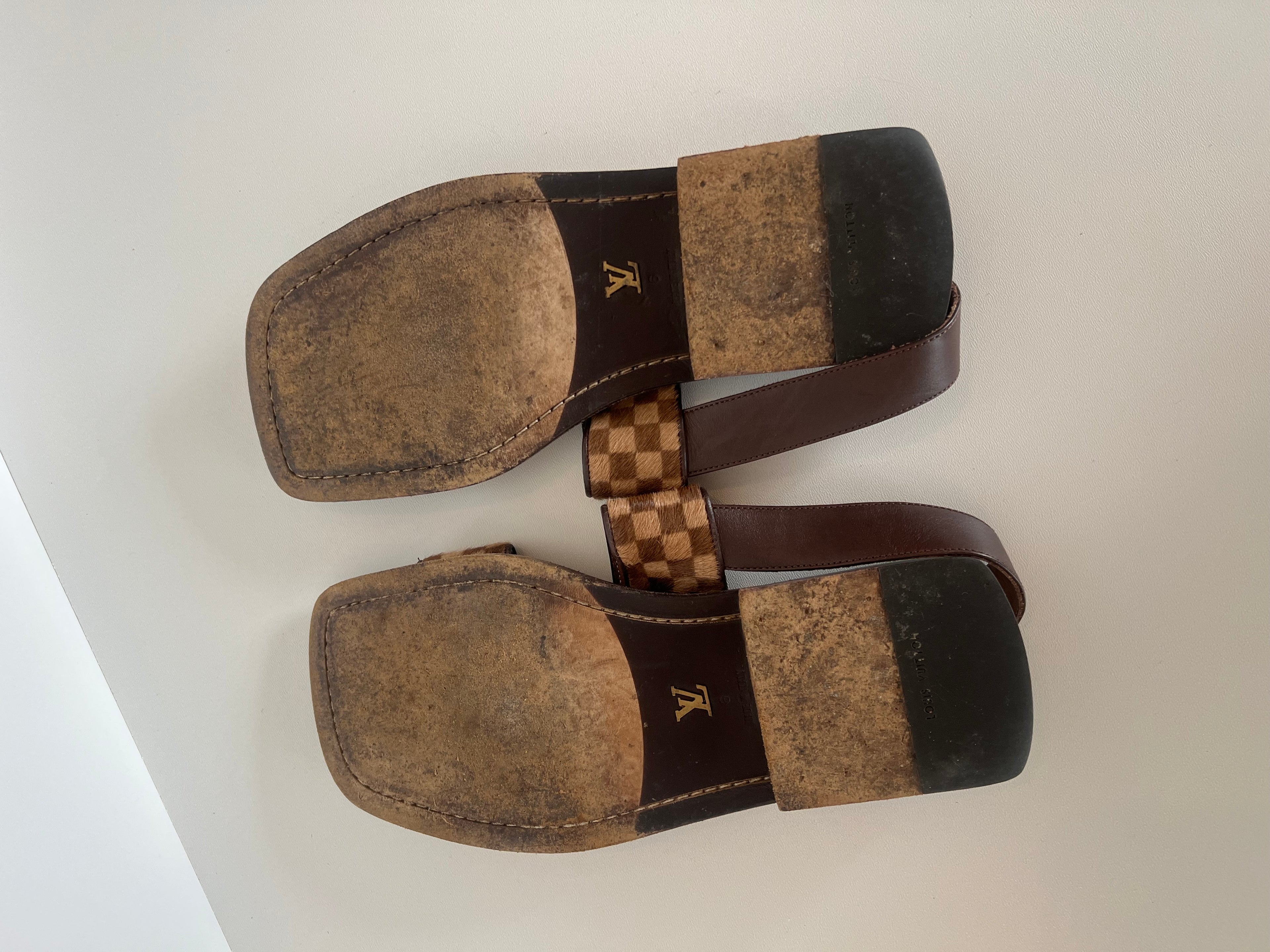 Louis Vuitton Damier Pony Hair Sandals – Zeldzaam Collector’s Item – EU 38–39