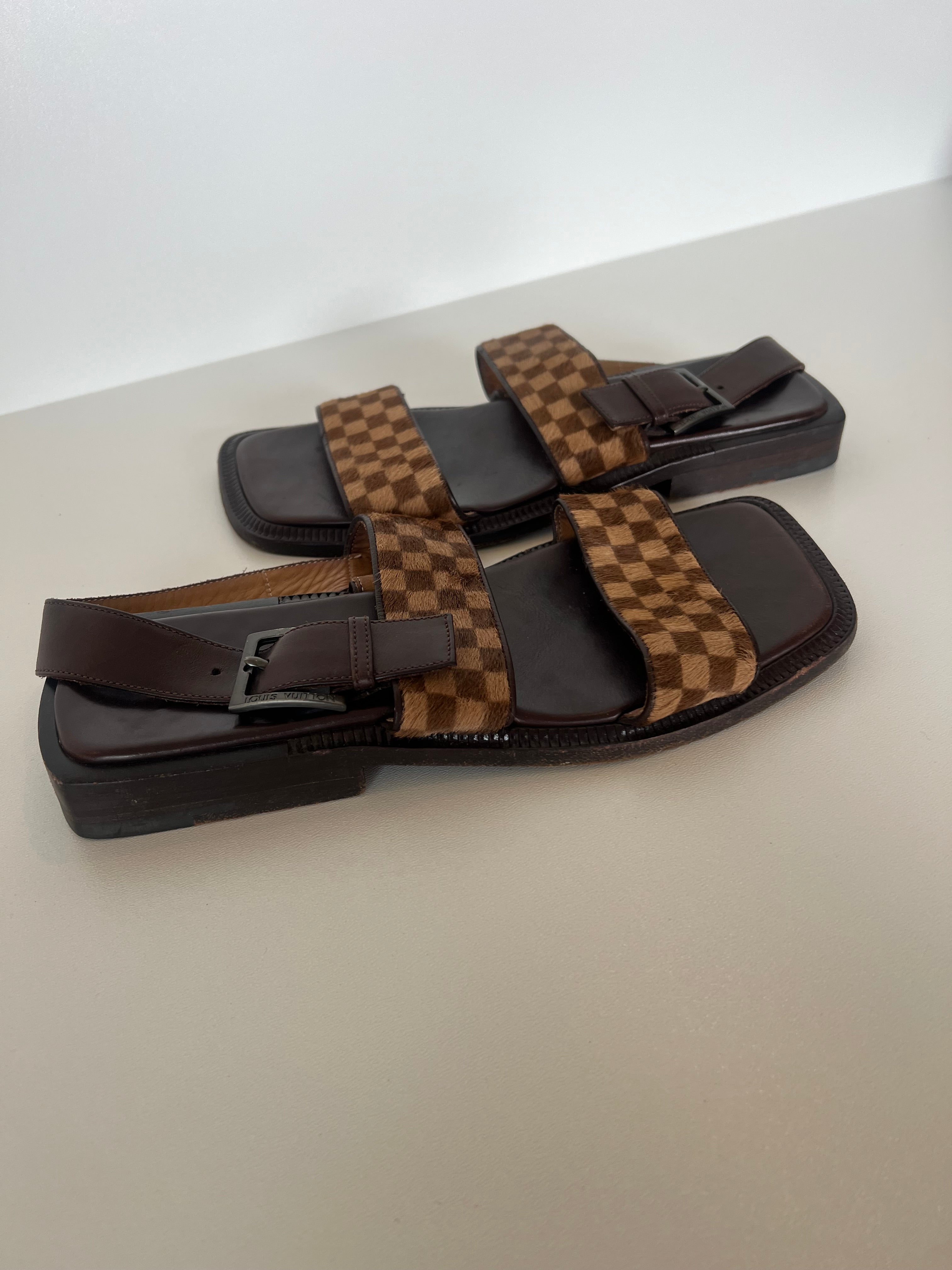 Louis Vuitton Damier Pony Hair Sandals – Zeldzaam Collector’s Item – EU 38–39