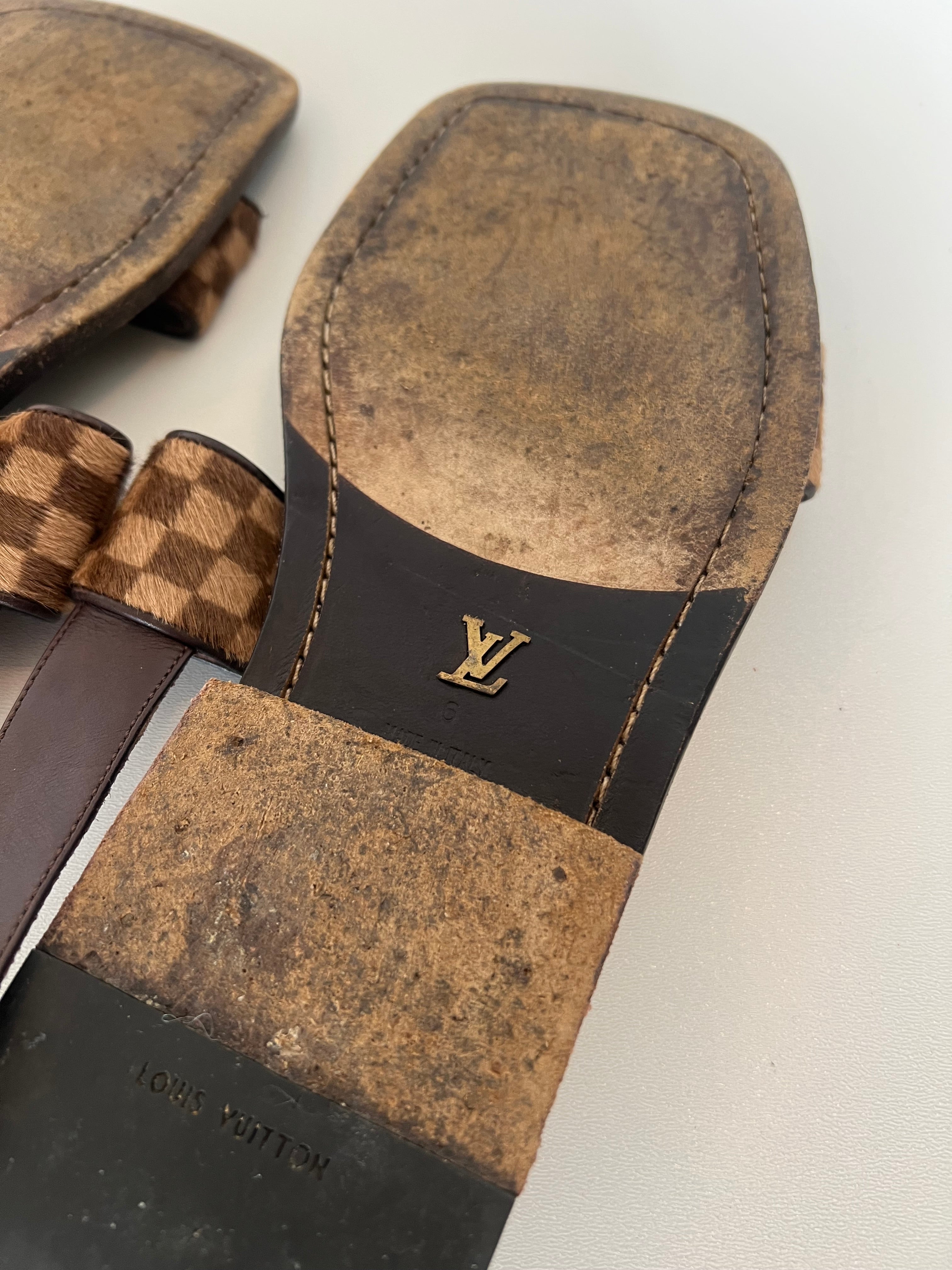 Louis Vuitton Damier Pony Hair Sandals – Zeldzaam Collector’s Item – EU 38–39