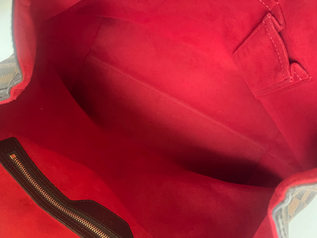 Sac shopping à bandoulière Louis Vuitton Hampstead MM en toile Damier Ebene