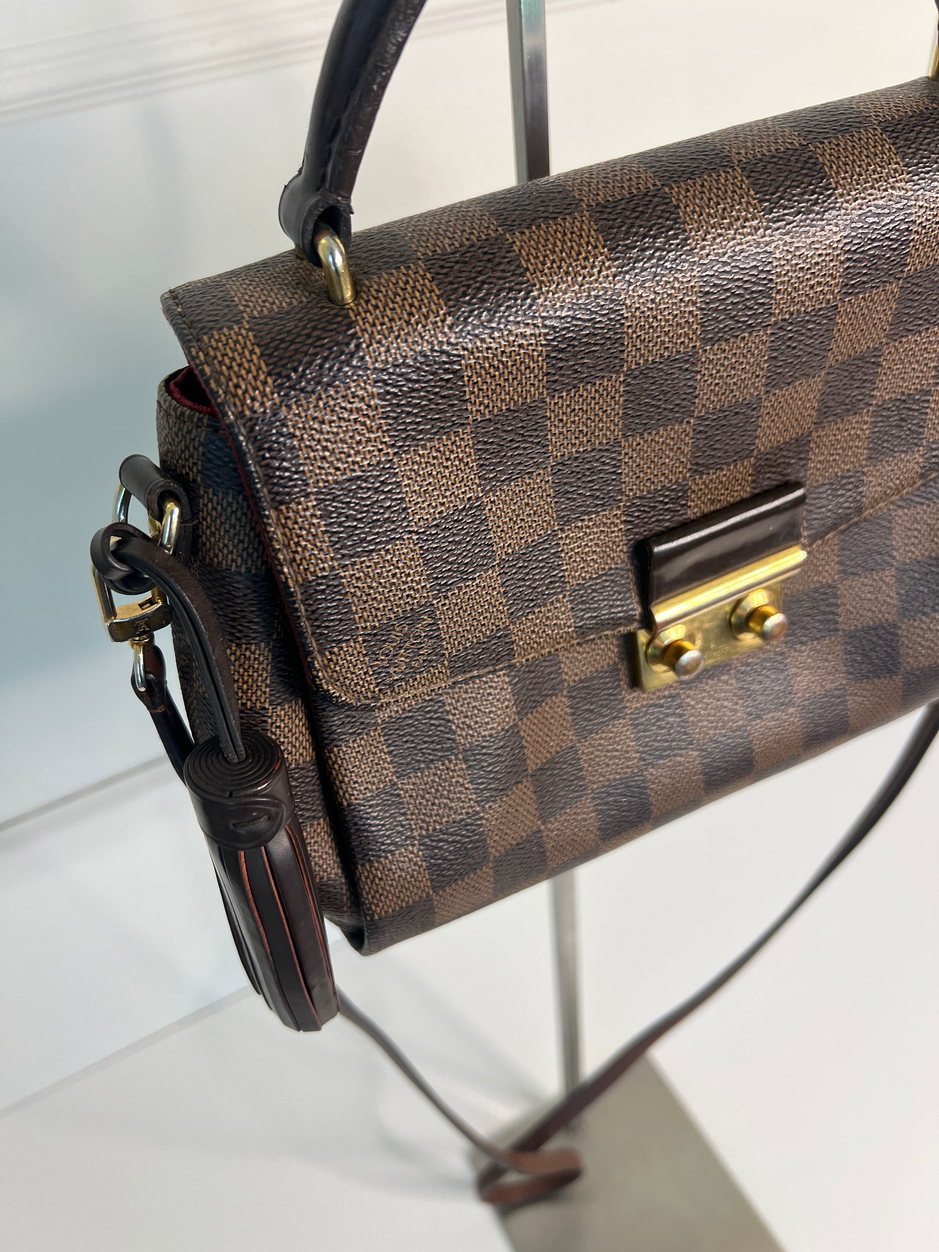 Louis Vuitton Croisette Damier Ebene Canvas Crossbody Handtas